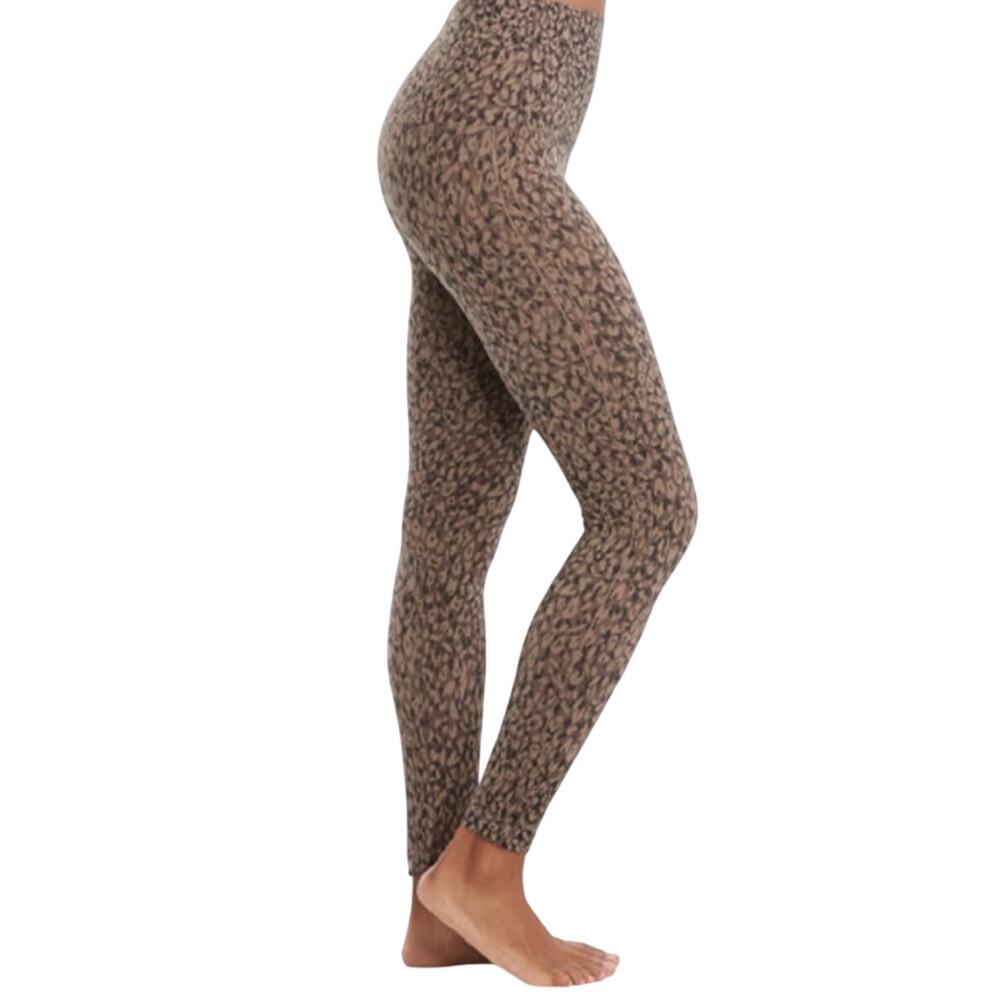 Spanx look at me now Brown & Black Leopard Seamless Legging Size Medium